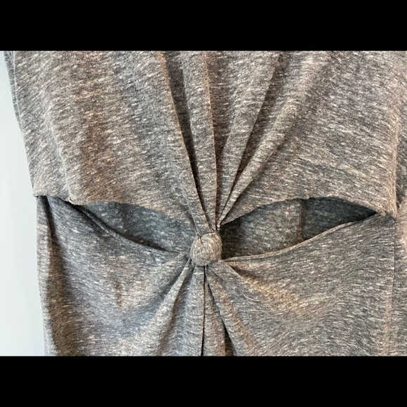 Gray Tie-Knot T-shirt Dress w/ Cut-Outs - Picture 4 of 8